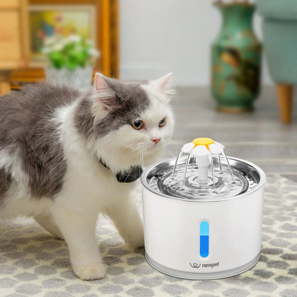 Fonte de Água Automática para gatos e animais de estimação com Filtro de carvão ativado - 2,4 litros